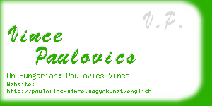 vince paulovics business card